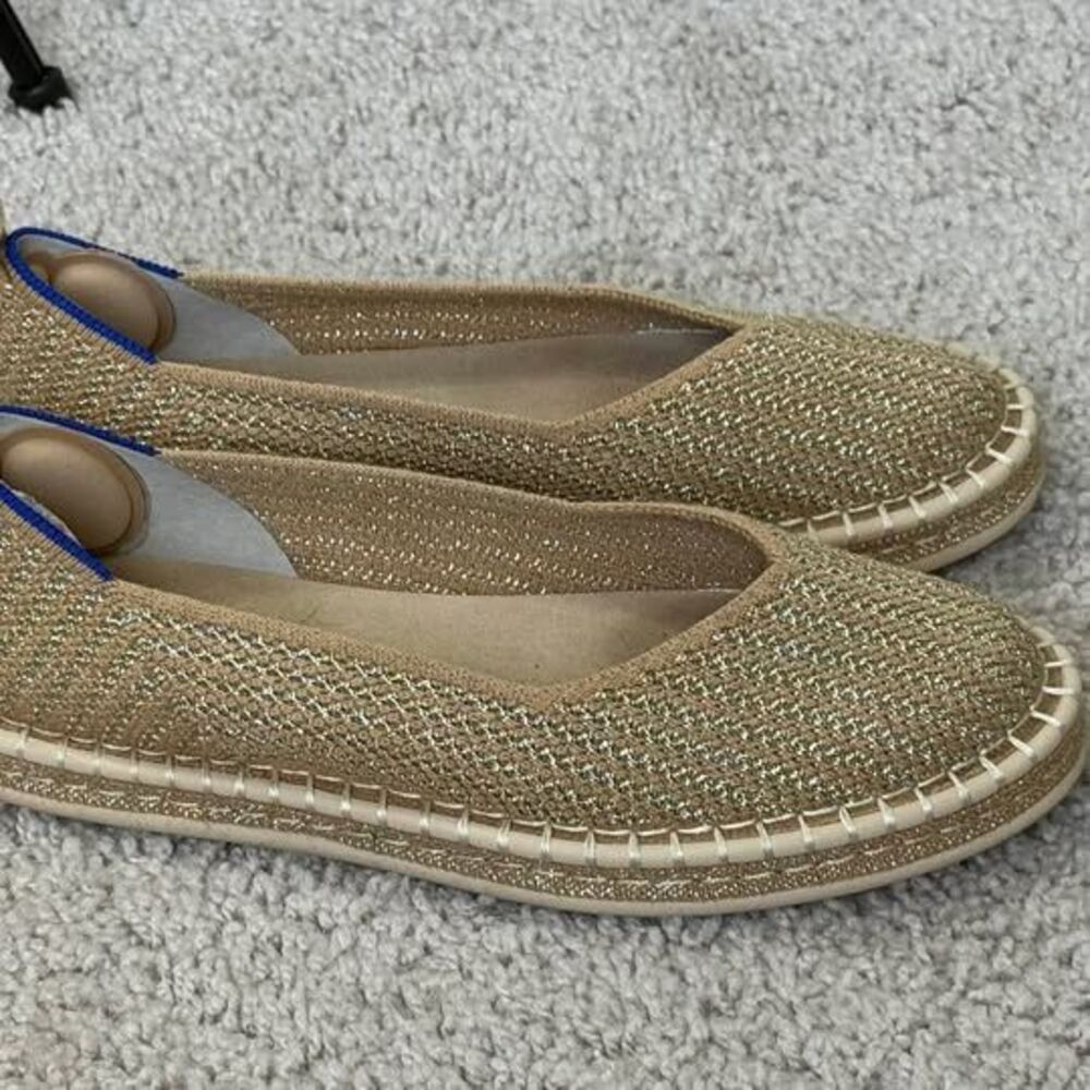 Rothy's The Espadrille Gold Metallic Flats 7.5